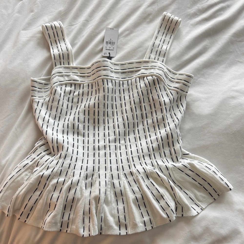 Express! New Striped White and Black Women's Top